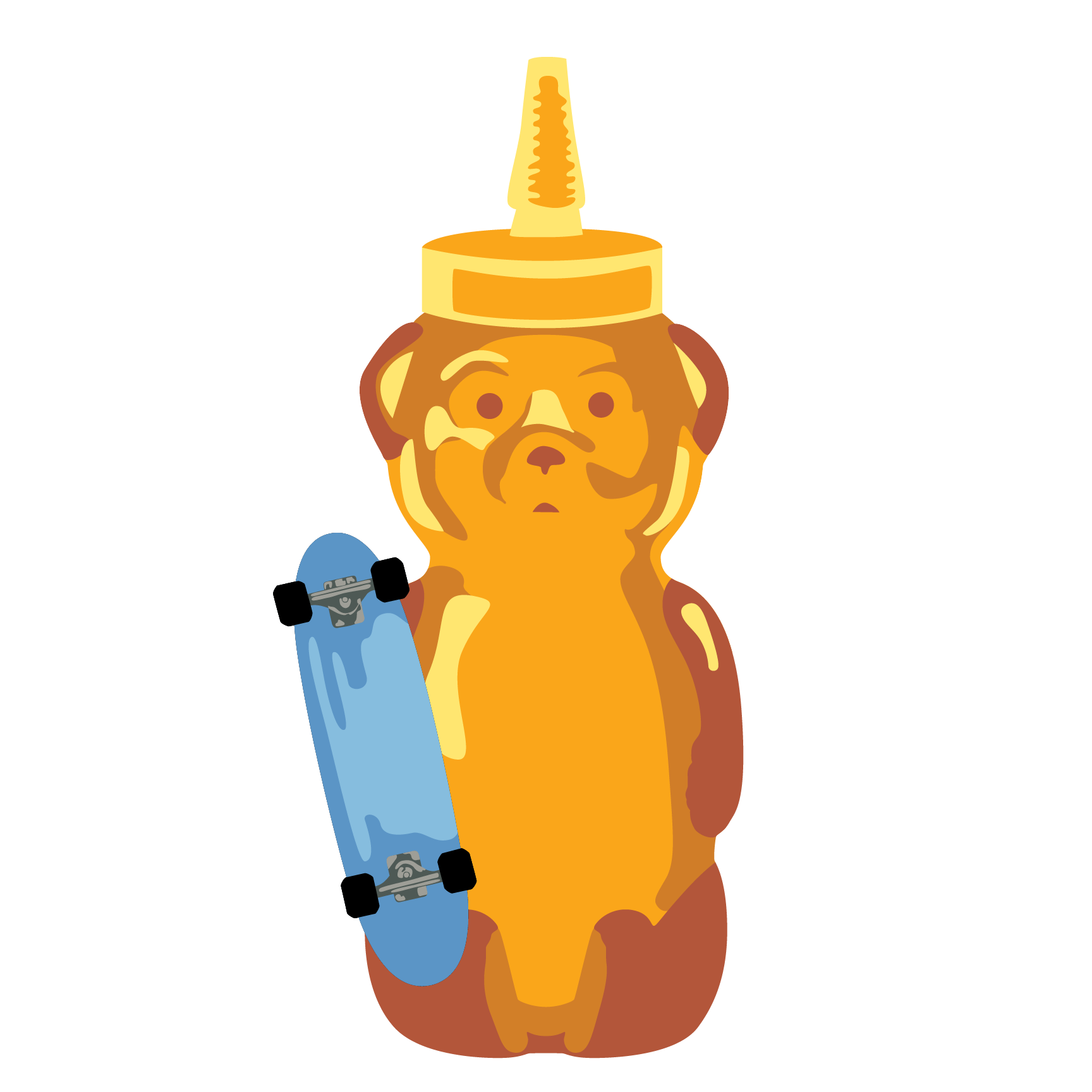 Blue Skateboard Bear